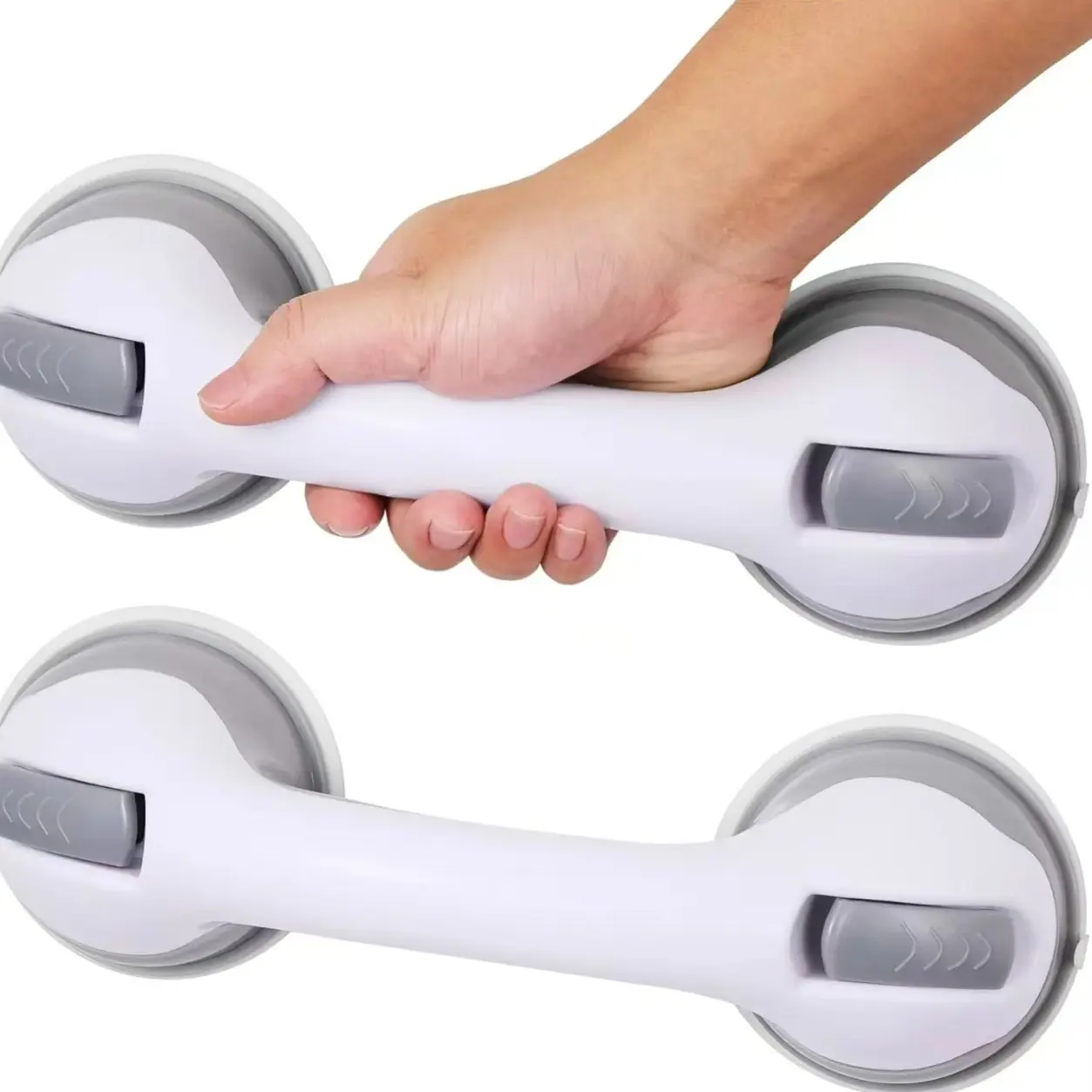 12 Inch Suction Grab Bars for Bathtub, 2-Piece No Drilling Waterproof Home Bathroom Shower Handles, Elderly Safety, Removable Bath Handrails, Grip Installation