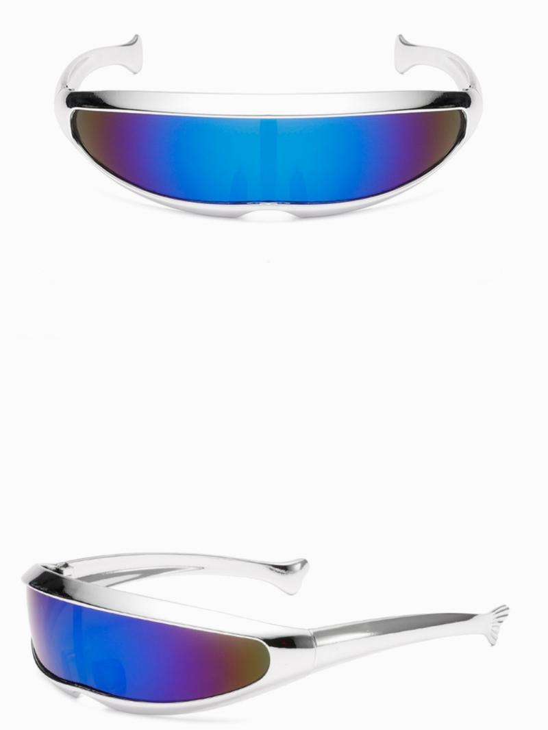 TikTok Viral Y2K Futuristic Sunglasses for Women Men, Cyberpunk Shield Visor Eyewear, Metallic Wrap Around Rave Festival Glasses, Trendy 2026 Aesthetic Streetwear Accessory, Space Age Sun Glasses