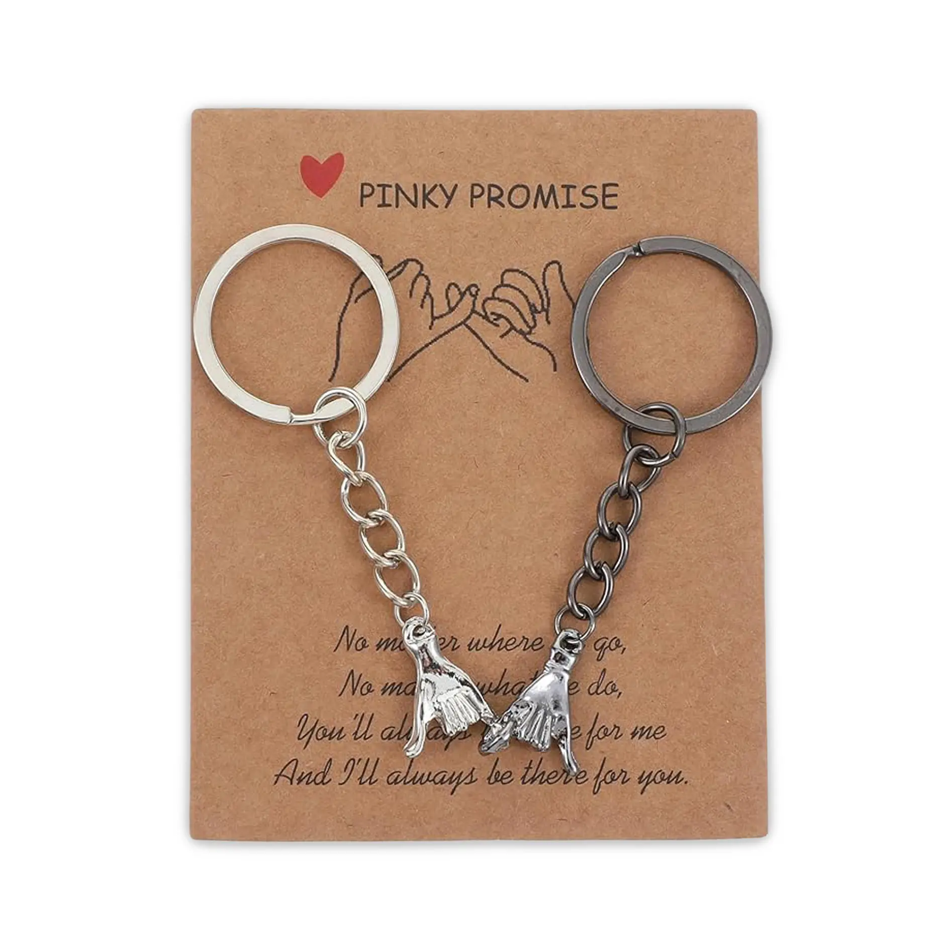 Pinky Promise Matching Keychains 2PCS for Couple Friends Family, Aesthetic Broken Heart Gap Puzzle Bestie Gifts for Him Her BFF Valentine's Day Birthday