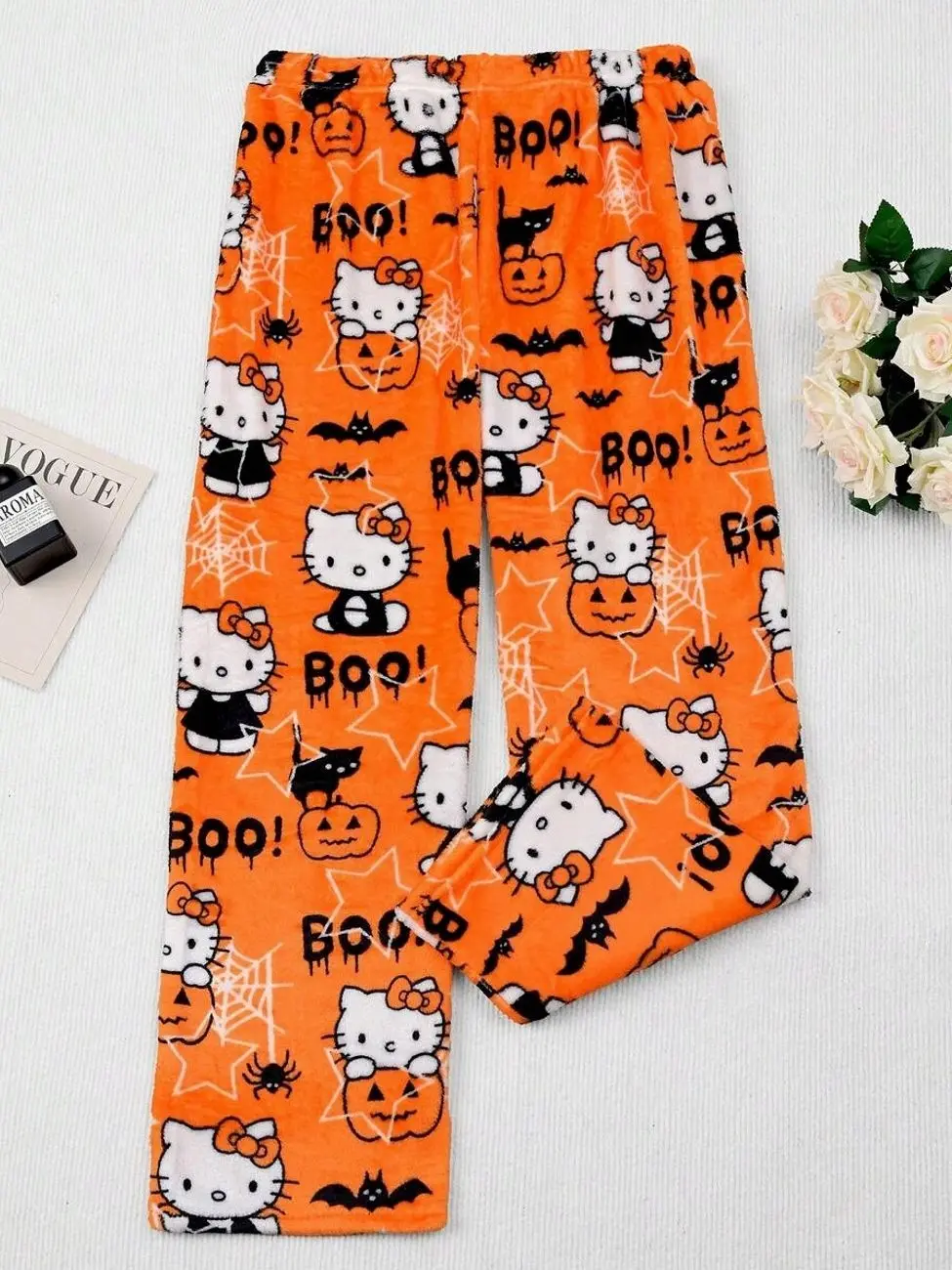 Women's Hello Kitty Printed Flannel Pajama Pants, Soft Cozy Sleepwear Bottoms, Cute Cartoon Lounge Pants for Home, Bedtime, Lazy Days, Holiday, Christmas & Gift for Friends
