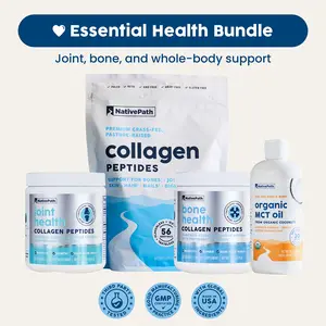 NativePath Grass-Fed Collagen Bundle: Joint Health + Bone Health Collagen Peptides | Support Bones, Joints, Skin, Hair & Nails