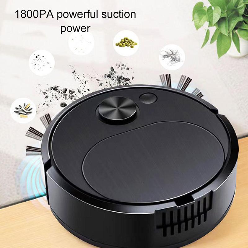 Black New Home Charging Vacuum Cleaner Mini Cleaning Machine Automatic Dust Collector 16.5cm Diameter 4W Power