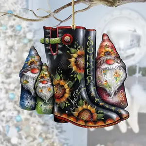 Designocracy 8611062-3-MP 5 x 5.5 x 0.25 in. Hello Summer Boots Wooden Love Kids Family Decor Ornaments