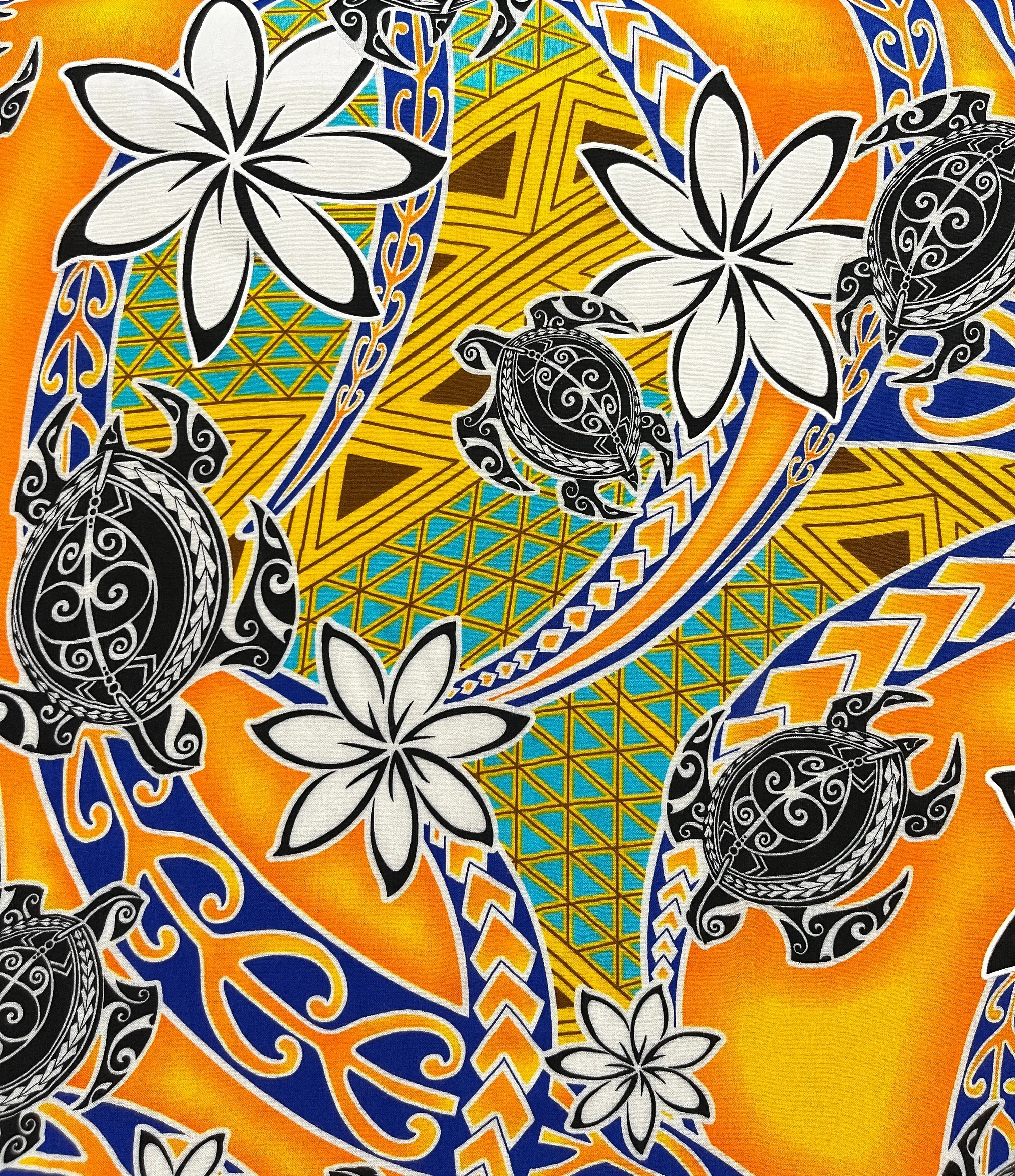 Tiare Sea Turtles Polynesian Tribal Casual & Tropical Print Hawaiian Fabric - Lightweight Breathable Rayon, 36in x 45in Textile for Sewing & Soft Furnishings, Casual Print, Hawaiian Pattern, Animals