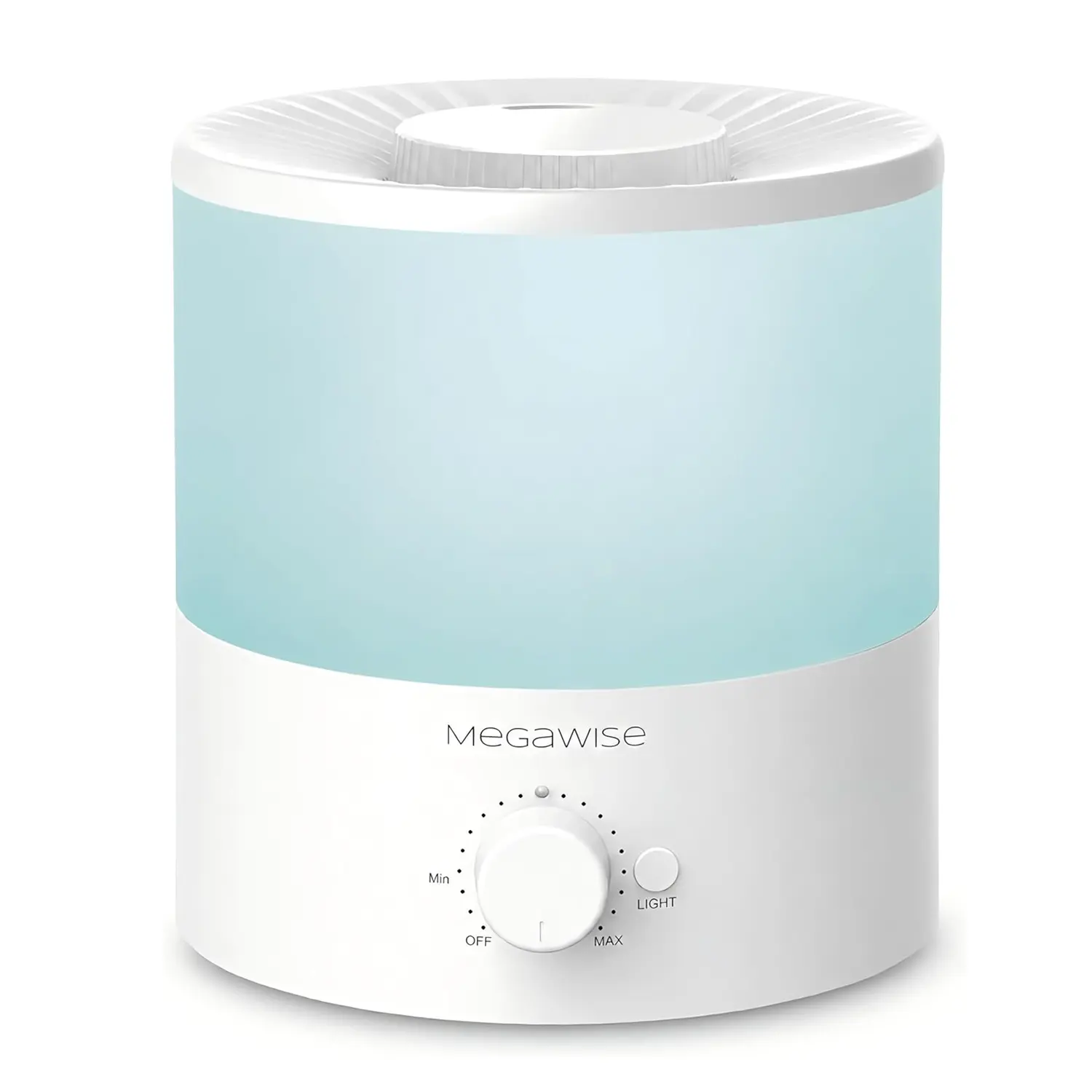 MEGAWISE 1.5L Plastic Ultrasonic Cool Mist Noiseless Humidifier - Adjustable Humidity Control, Auto Shut-Off, Mega Quiet Operation, for Bedroom, Home Travel Use, Silent Spray Humidifier