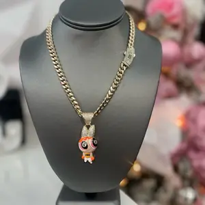 Powerpuff Girls - Buttercup Necklace with Chain and Pendant Featuring Iconic Character Design