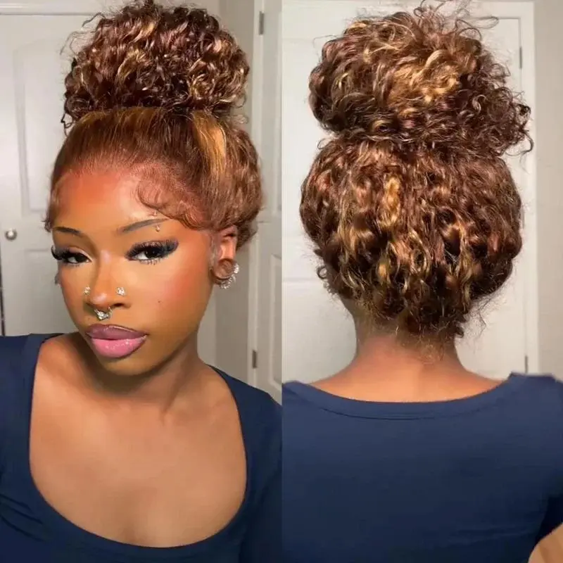 ISEE HAIR Wear Go Highlight Brown Water Wave 360 Lace Wig - Glueless Curly, Pre-Cut Lace, Invisi Drawstrings, InvisiFit Strap, Beginner-Friendly Wig, #TikTokShopSpringGlowUp