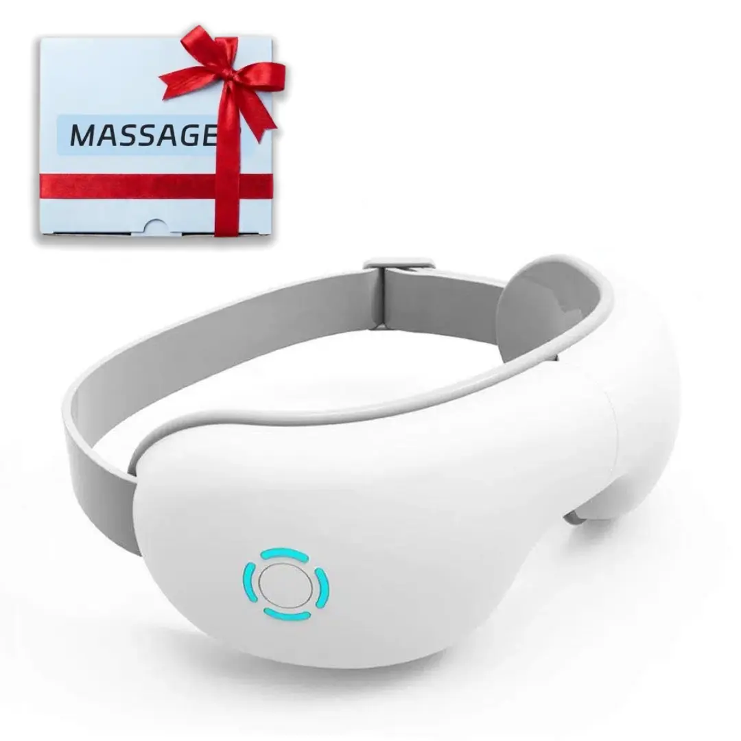 Heated Eye Mask with Airbag Massage, Bluetooth Music Eye Massager for Migraines and Eye Strain, Rechargeable Facial Massager for Dark Circles, Christmas Birthday Gifts for Women Men