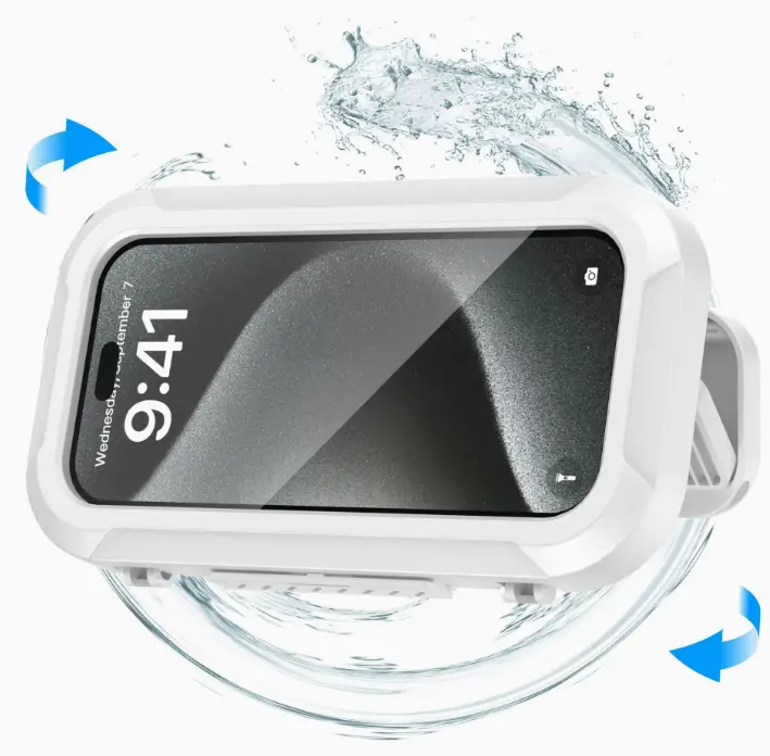 Waterproof Bathroom Smartphone Holder Protector - White Touch-Sensitive Touchscreen Case, Phone Accessories for Anyone Who Enjoys a Relaxing Shower Music Listening and Video Watching