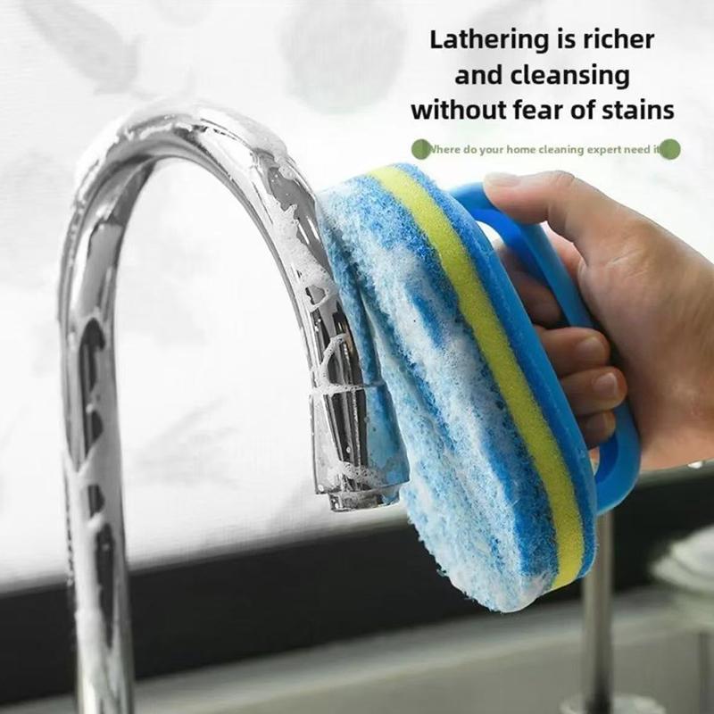 Buy one get one free,sponge cleaning brush, 2-pack,ergonomic handle, super soft high quality sponge cleaning brush, household bathroom and kitchen cleaning tool, suitable for bathtubs, sinks, tiles, efficient water absorption cleaning tool.