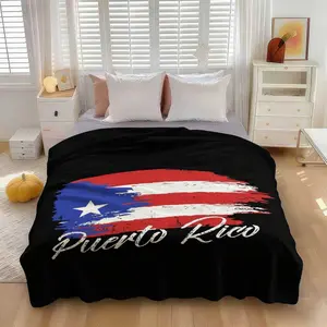 Puerto Rico Blanket Puerto Rican Boricua Pr Flag Portorican Full Fleece Throw Cloak Wearable Blanket Flannel Comforter Quilt Bedding Plush Soft Cozy