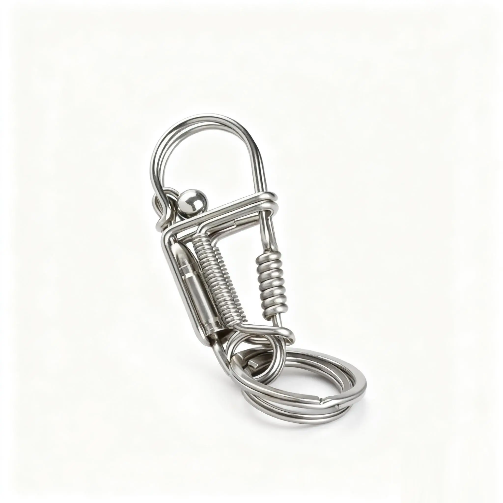 Unique High-Quality Bullet-Form Stainless Steel Handmade Car Keychain with DIY Handmade Touch, Portable Vehicle Car Interior Accessory with Snap Hook