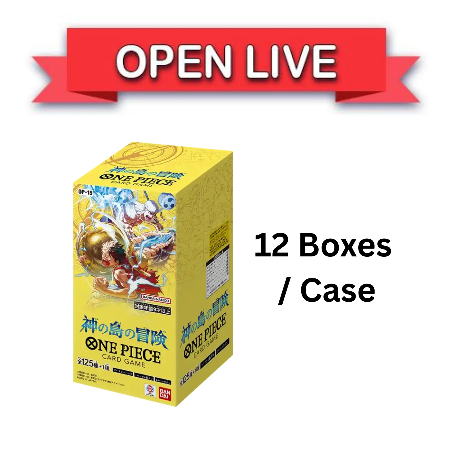 Case One Piece Trading Card Game OP-15 Island of Gods Booster Box