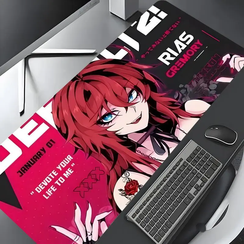 Anime Rias Gremory  Pattern Desk Mat, Rectangle Gaming Desk Mat, Non-slip Rubber Pad,  Aesthetic Desktop Decoration Protective Pad for Home, Office, Anime Mousepad