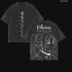 Frieren Anime T-Shirt, Vintage Wash Graphic Tee, Manga Streetwear fathersdaygift
