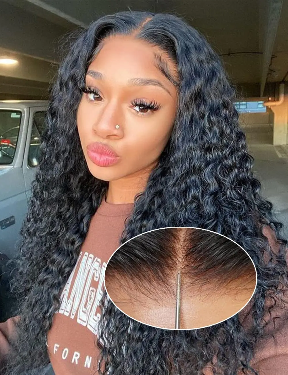 Lemoda Glueless Wigs Human Hair Pre Plucked Pre Cut 7X5 HD Transparent Lace Upgrade Invisible Knots Wear and Go Deep Wave No Glue Lace Wig, Glueless Wig Human Hair Wigs Natural black 200% Density