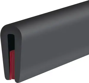 Rubber Edge Trim, Self-Adhesive Rubber Edge Trim, Edge Protector for Sheet Metal, EPDM Material, Fit 1/16"(1.6Mm), Length 10Ft, Black Color, U Channel Edge Trim Protalwell