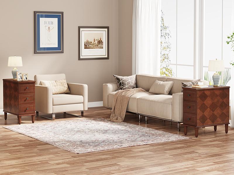 LITTLE TREE Solid Wood End Table, Fully Assembled Narrow Side Table with Drawers, Pre-Assembled Nightstand Slim Bedside Table for Small Spaces, Living Room, Bedroom, Brown LITTLE TREE Solid Wood End Table, Fully Assembled Narrow Side Table with Drawers, Pre-Assembled Nightstand Slim Bedside Table for Small Spaces, Living Room, Bedroom, Brown