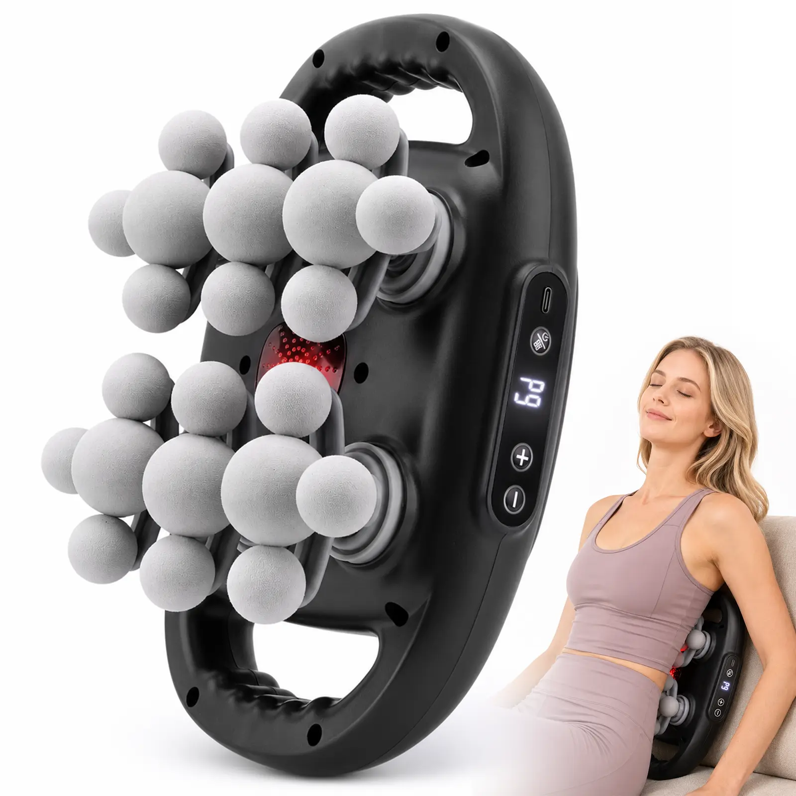 Portable Deep Tissue Massage Gun - 22 Interchangeable Heads, 9-Speed Quiet Percussion Massager for Therapy, Pain Relief, Customize Intensity, Multiple Speeds, Muscle Groups Relaxation, Home & Fitness Use