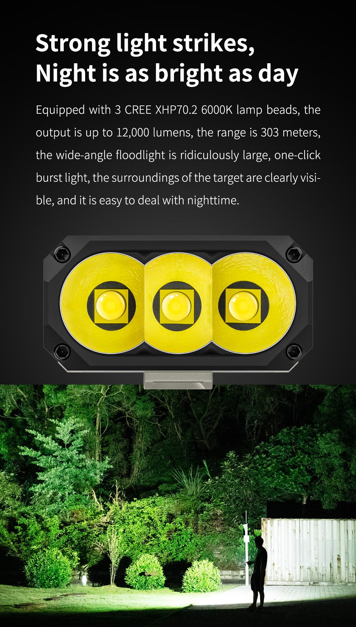 WUBEN X1 12000 Lumens Rechargeable Flashlight – Ultra-Bright Torch, Fast Charging, 7 Programmable Modes, IP55 Waterproof, High-Power Light for Emergency, Rescue, Inspection