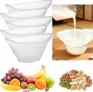 5PCS Cheese Cloth Bags for Straining, Bowl-shaped reusable nylon cheese cloth filter bag, fine mesh multi-purpose food filter bag, suitable for nut milk, juice, soy milk, dumpling fillings. (Medium), Coffee, Utensils