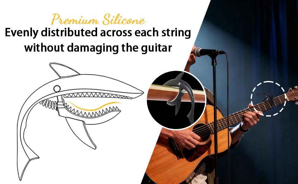 Guitar Capo，Shark Capo for Acoustic and Electric Guitar, Zinc Alloy，Guitar Accessories