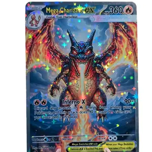 Custom Pokémon Card Art - Mega Charizard EX - Handmade Collectible Proxy - Unique Mega Design - Star Holographic Finish
