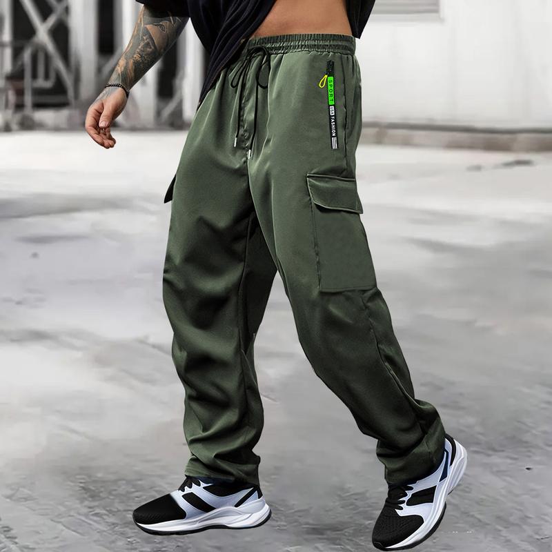 5pcs Men's Oversized Cargo Pants with Zippered Pocket  - Lightweight Work Pants with Multi-Pocket Design for Outdoor, Casual, Gym
