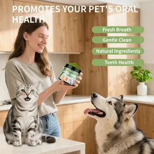 Pet Dental Powder for Dogs & Cats - Natural Breath Freshener & Teeth Cleaning - Promotes Oral Hygiene & Fresh Breath