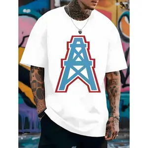 Heavy Houston Oilers Cotton T-shirt Print Casual 100 percent Streetwear Graphic