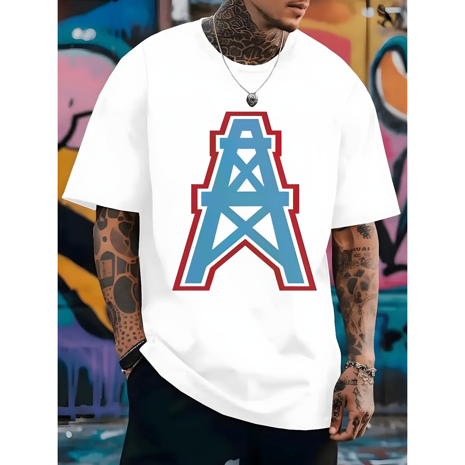 Vintage Houston Oilers Heavy Cotton T-Shirt Retro Football Graphic Tee Texas Sports Apparel Aesthetic Streetwear Fashion Top Viral Trendy Gameday Statement Unisex Casual Boxy Fit Tee Ultra-Soft Comfy Fabric - Womenswear
