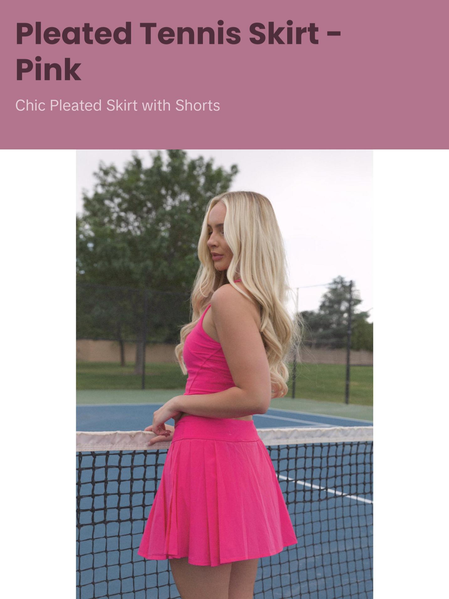 Pleated Tennis Skirt - Pink