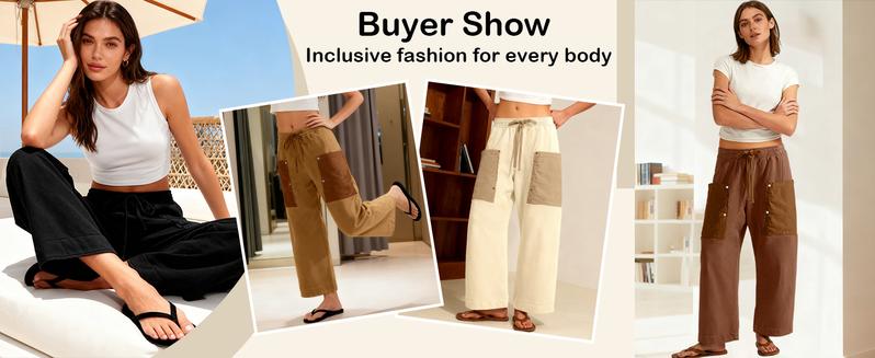 WoodBerry Womens High Waisted Sweatpants with Striped Contrast Pockets Drawstring Barrel Trousers Wide Leg Spring Lounge Pants Trendy Streetwear Joggers