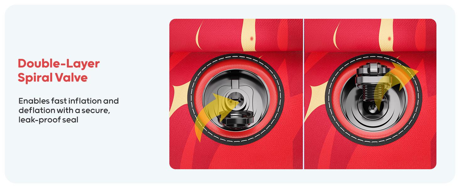 QPAU Heavy-Duty 2-Person Inflatable Snow Sled with Premium Canvas Cover, Backrest, Reinforced Handles, Tow Strap & Locking Seal for Kids & Adults Family Fun 63.5" x 33.5" Supports 500 lbs Winter Inflatable Toys