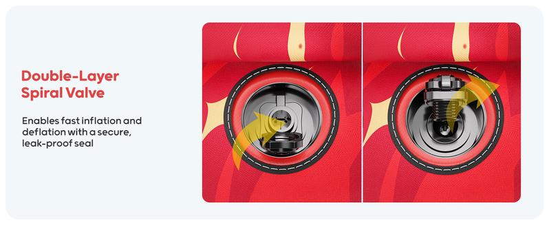 QPAU Heavy-Duty 2-Person Inflatable Snow Sled with Premium Canvas Cover, Backrest, Reinforced Handles, Tow Strap & Locking Seal for Kids & Adults Family Fun 63.5" x 33.5" Supports 500 lbs Winter Inflatable Toys