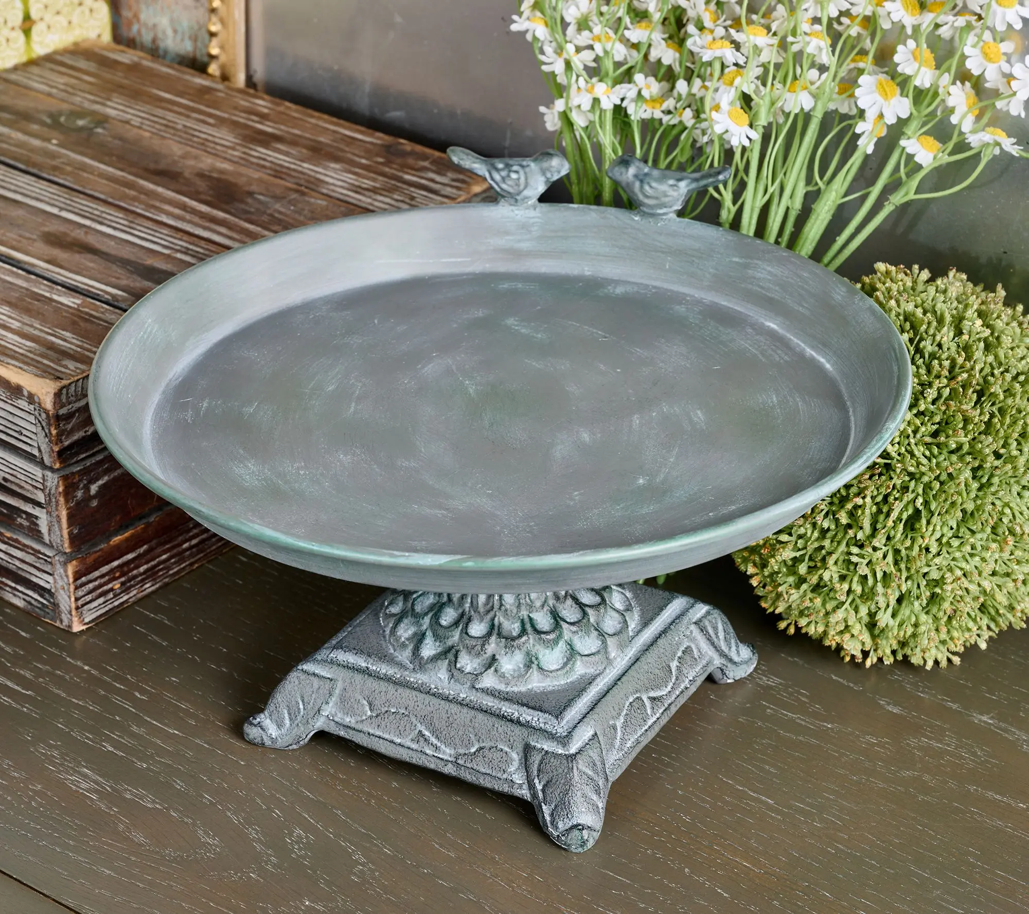 Indoor/Outdoor Metal Footed Display with Birds by Valerie