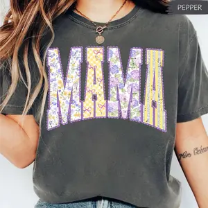 Comfort Colors Retro Coquette Floral Easter Spring Season Mothers Day Mama Shirt, Preppy Lace Flower Family Mama Mother's Day Graphic Tee