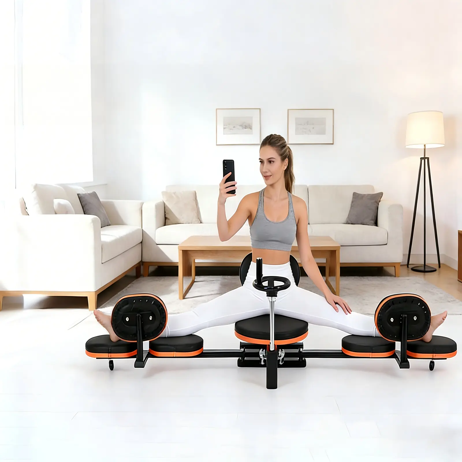 Leg Stretcher,Stretcher Split Machine for Flexibility, 220lb Heavy Duty Steel Frame Stretching Equipment,Massage the leg muscles,Leg Stretching Training Machine for Home Gym Split Machine Training Fitness,Leg Massage Chair