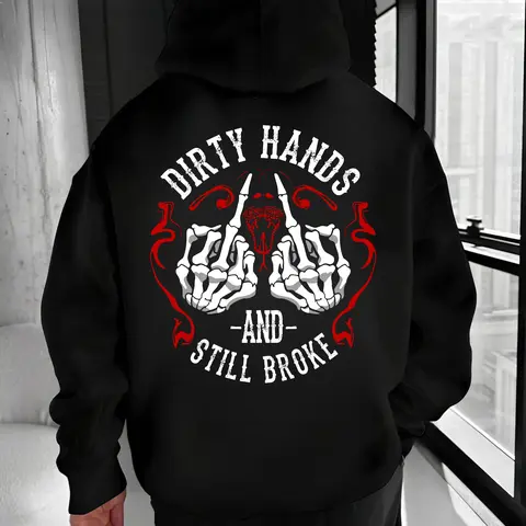 Dirty Hands And Still Broke Graphic T-Shirt, Sweatshirt, Hoodie – Funny Blue Collar Quote Unisex Streetwear