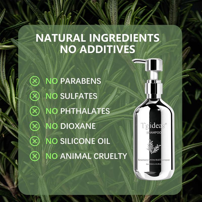 Tgideas Rosemary Amino Acid Shampoo + Keratin Hair Mask | Oil Cleansing, Restorative & Hydrating Foam | Strengthens Follicles, Revitalizes Growth, Calms Scalp, Reduces Frizz & Hair Loss,Promotes Hair Growth