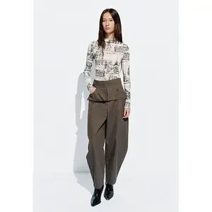 URBAN REVIVO Trousers UWJ650057 Casual Outfit 2025 Women Clothing Girl Elegant Fashion Trendy and Versatile OOTD Minimalist Womenswear