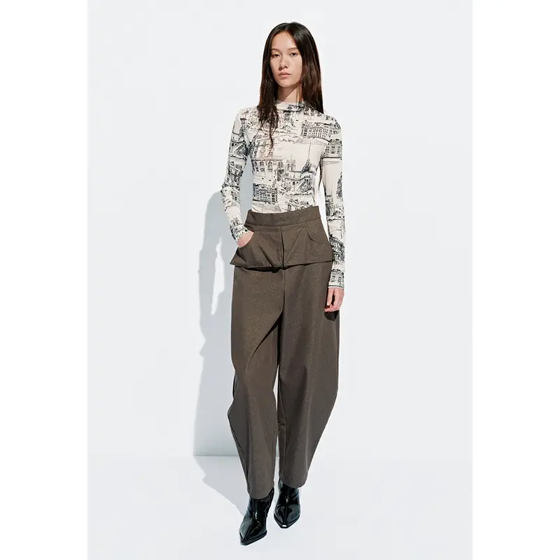 URBAN REVIVO Trousers UWJ650057 Casual Outfit 2025 Women Clothing Girl Elegant Fashion Trendy and Versatile OOTD Minimalist Womenswear