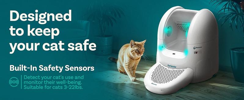 Petcove PurTek Max Self Cleaning Litter Box Extra Large Automatic Cat Litter Box with APP Control Smart Odor Blocking Spacious Design for Multiple Cats