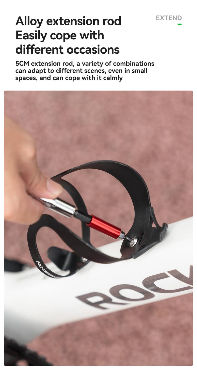 ROCKBROS Mini Ratchet Tool Set with Alloy Extension Rod Magnetic Handle & 12 Sets of Screwdriver Bits for Bicycle Repair