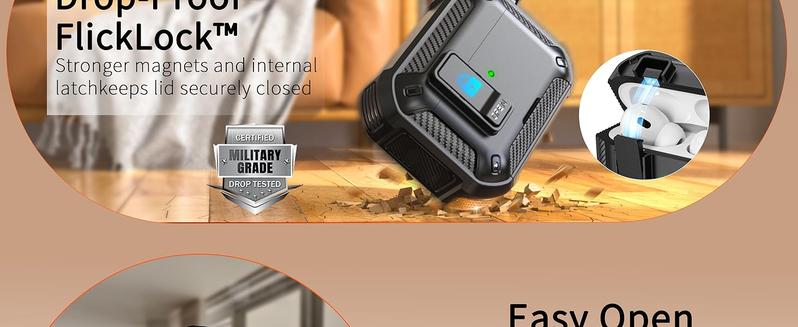 AirPods Pro 3 Generation Case Cover with Cleaner Kit, Military Hard Shell Protective Armor with Lock for AirPod Gen 3 Charging Case 2021,Front LED Visible,White