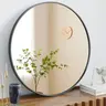 Sweetcrispy Round Wall Mirror Circle Mirror for Bathroom Bedroom Vanity Aluminium Decor Waterproof Frame Acrylic Mirror