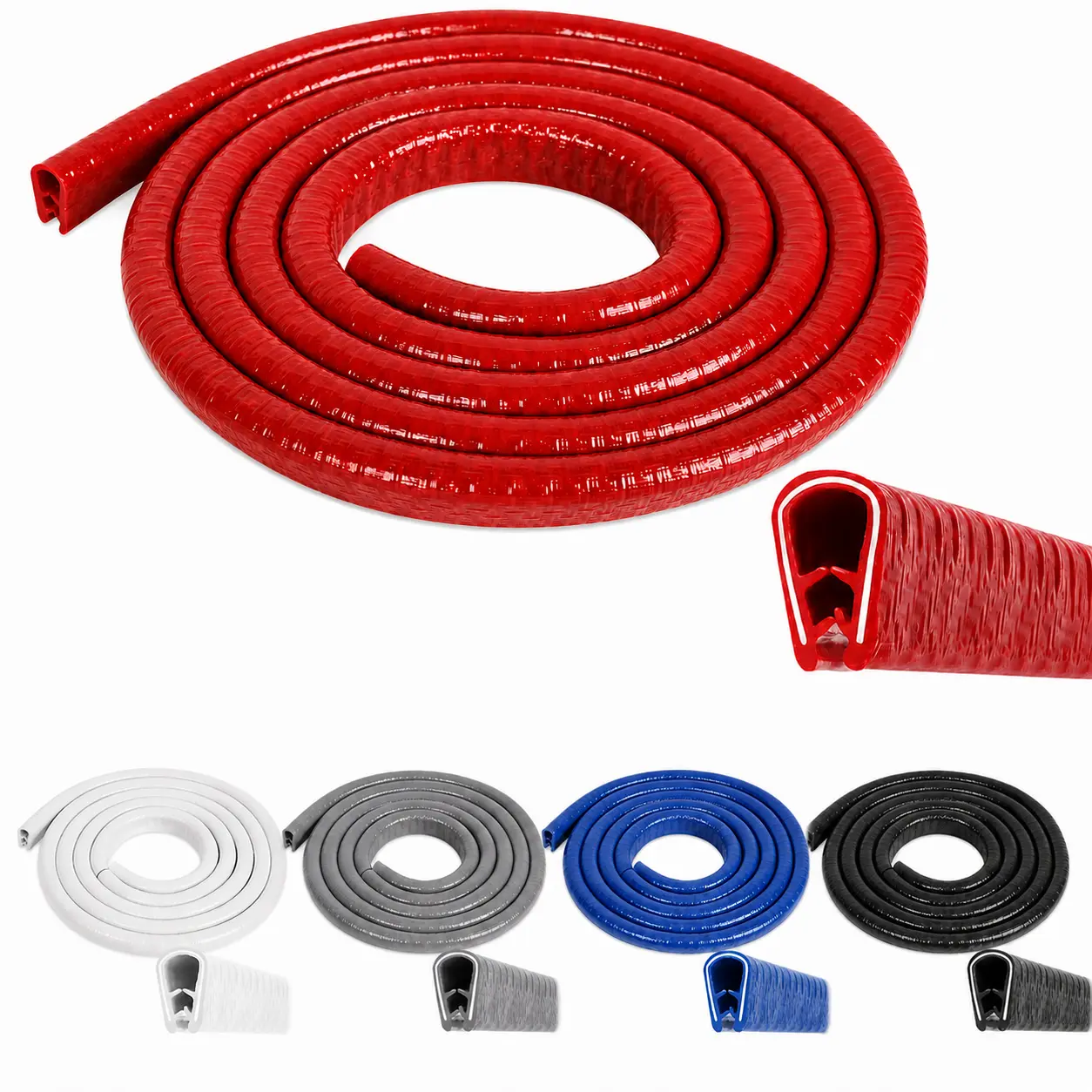 Rubber Hard Hat Brim Guard, 36.6 Inch Clip-on Edge Protector for Full-Brim Safety Helmets, Work Accessories in Bright Color Option, Construction, Edge Protection, Safety Gear, 36.6" Long, Edge Guard Safety Equipment
