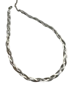 Stainless Steel Twisted Herringbone Necklace