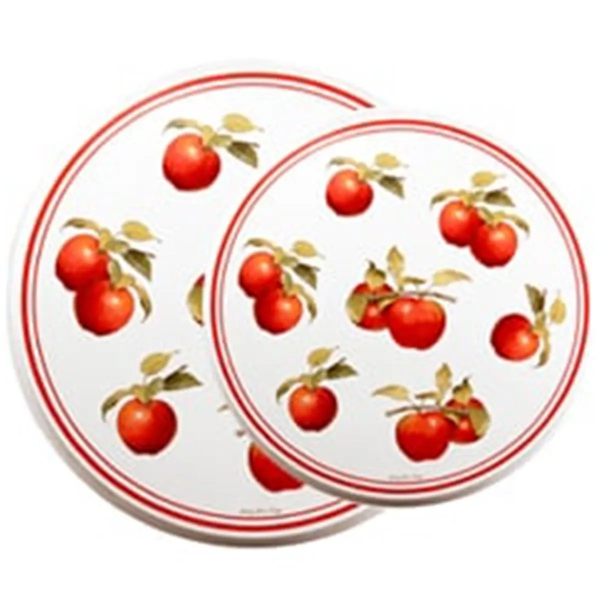 Reston Lloyd Burner Covers for Electric Stovetop, Decorative Lightweight Tin Covers, Set of 4 Covers (2-8 inch & 2-10 inch), Conceals Messy Drip Pans - Harvest Apple