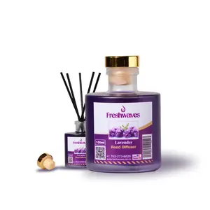 Freshwaves Lavender Reed Diffuser 100ml Aromatic Home Fragrance with Black Sticks for Relaxing Atmosphere Ideal for Enhancing Living Space